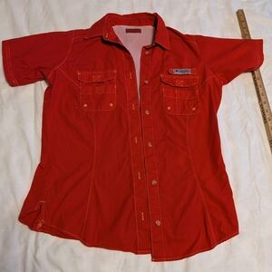 Red Columbia Outdoor Button-Up Shirt